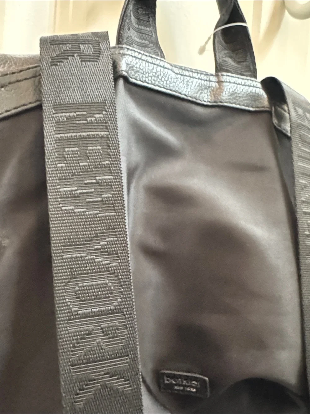 Botkier Black Nylon & Leather Flap Backpack